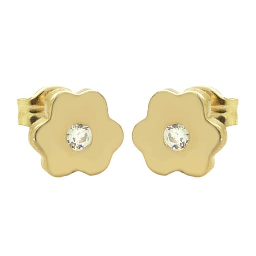 [5609] PENDIENTES MARGARITA 7MM CON CIRCONITA.PRESION.