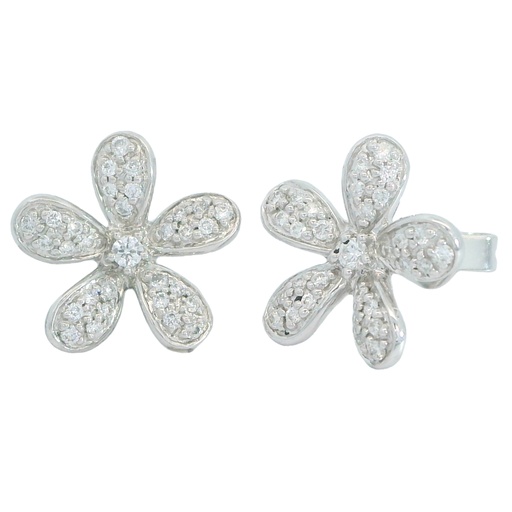 [1766] DIAMOND FLOWER STUD EARRINGS