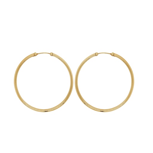 [6495] 30x2MM ROUND TUBE HOOP EARRINGS.