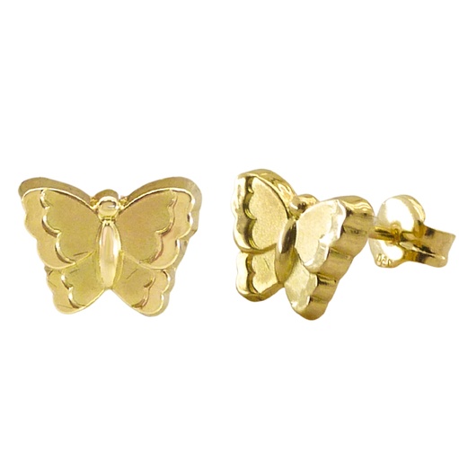 [4326] 5MM BUTTERFLY STUD EARRINGS.PIN POST.