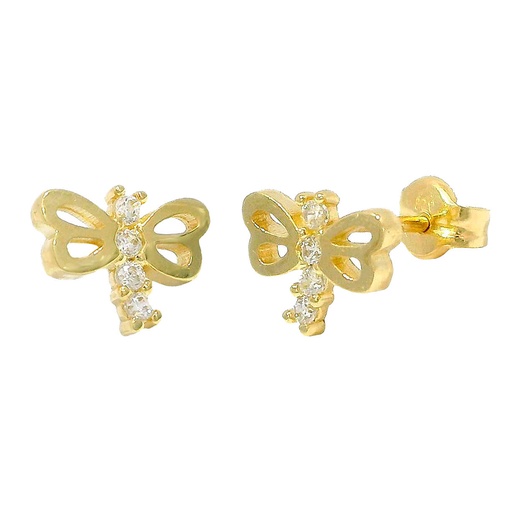 [5231] PENDIENTES MARIPOSA CIRCONITAS PRESION