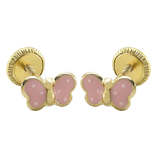 [7212] 7MM ENAMEL BUTTERFLY STUD EARRINGS. SCREW BACK.