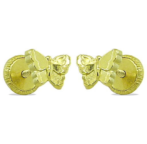 [4325] 6MM BUTTERFLY STUD EARRINGS.SCREW BACK.