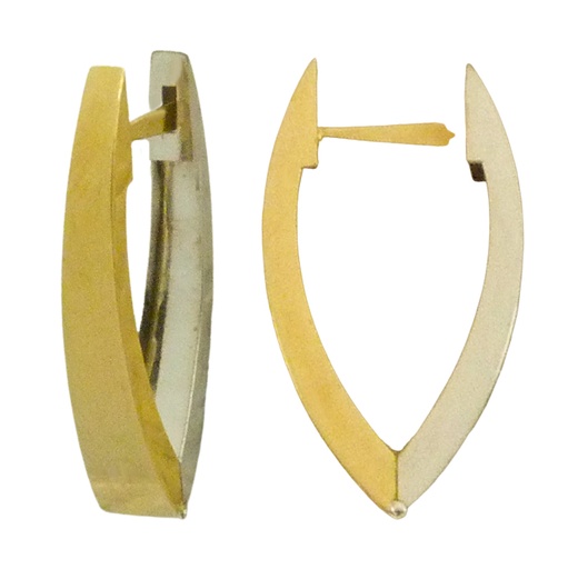 [5085] 21MM TWO TONE LEVERBACK EARRINGS.
