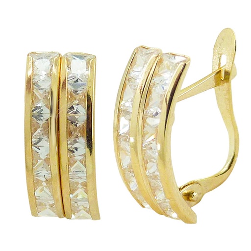 [2535] LEVERBACK EARRINGS WITH CZ.