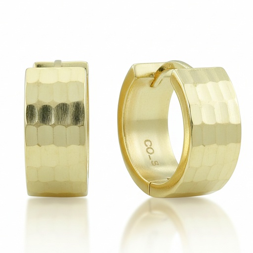 [5789] 14x6MM CARVED HUGGIE EARRINGS.