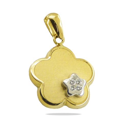 [2000] 15MM TWO TONE FLOWER AND STAR PENDANT.