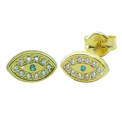 [5461] 7x5MM EVIL EYE STUD EARRINGS.