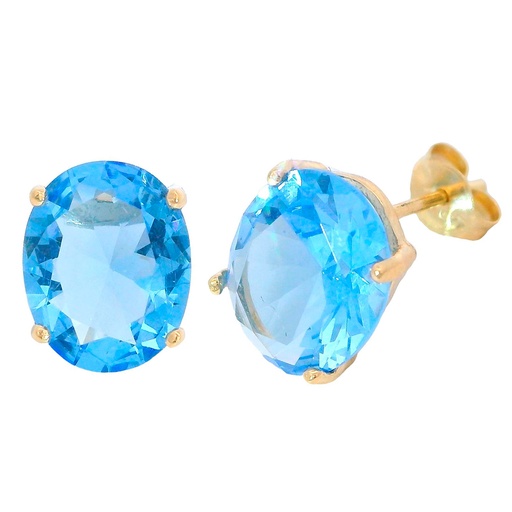 [5046A] 10x8MM AQUAMARINE COLOR CZ EARRINGS.
