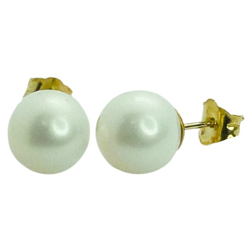 [7854] 8/9MM ROUND FRESHWATER PEARL STUD EARRINGS.