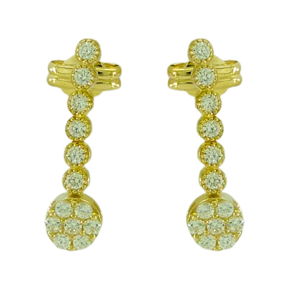 [3776] 18MM WEDDING EARRINGS WITH CZ.