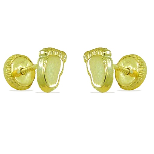 [4205] BABY FEET SILHOUETTE STUD EARRINGS.SCREW BACK.