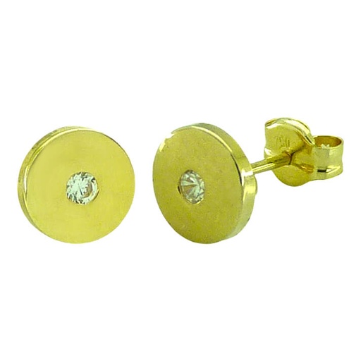 [5606] PENDIENTES REDONDOS 7MM CON CIRCONITAS.PRESION.