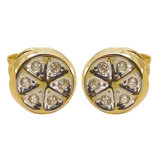 [5317] 6MM TWO TONE ROUND STUD EARRINGS.