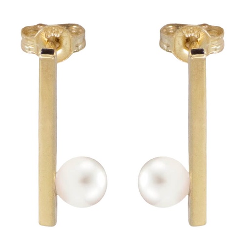 [5675] 15MM EARRINGS WITH 4MM FRESHWATER PEARL.