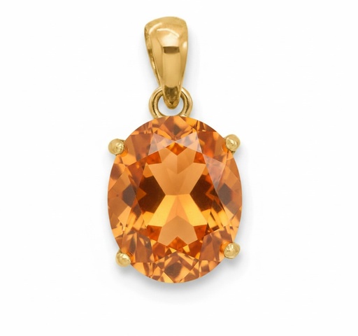 [5046/CCH] 10x8MM CHAMPAGNE COLOR CZ PENDANT.