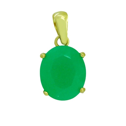 [5046/CE] COLGANTE CUARZO OVAL 10x8MM COLOR ESMERALDA