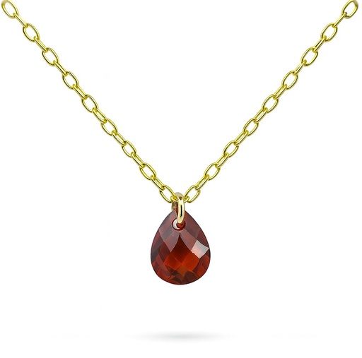 [4925GR] GARGANTILLA CIRCONITA PERA 7x5MM COLOR  GRANATE