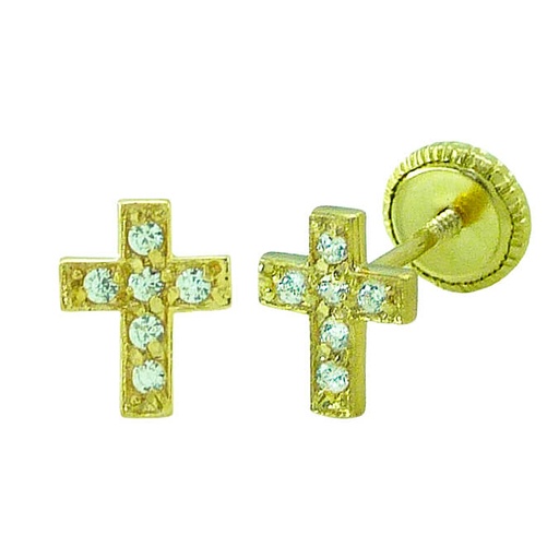 [5616] 8x6MM CROSS STUD EARRINGS.SCREW BACK.