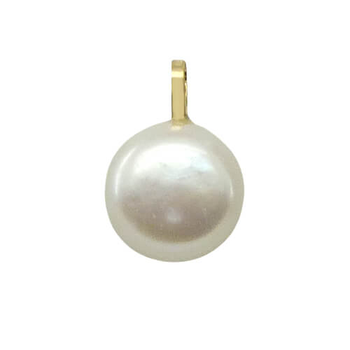 [2751] FRESHWATER BUTTON PEARL PENDANT.