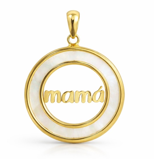 [3846] COLGANTE REDONDO 20MM NACAR MAMA