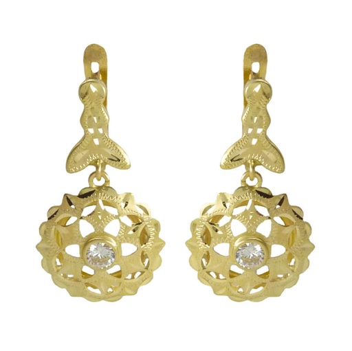 [8341] PENDIENTES CUBANA CON MOSCA.23x12MM.CATALAN.