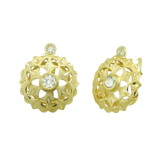 [8340] PENDIENTES CUBANA PEQUEÑA CON TOPE.12MM.CATALAN
