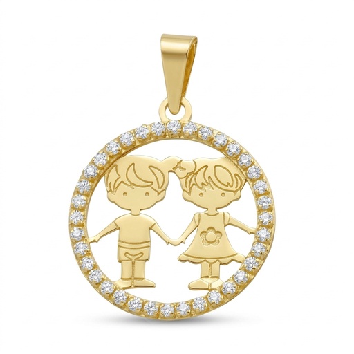 [5055] COLGANTE REDONDO MAMA NIÑO Y NIÑA 15MM