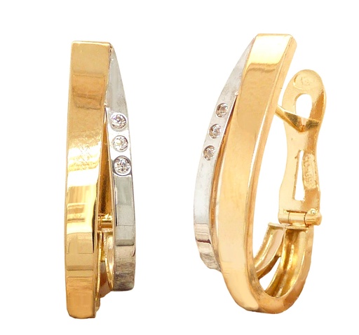 [4194B] 20x8MM TWO TONE GOLD LADY EARRINGS