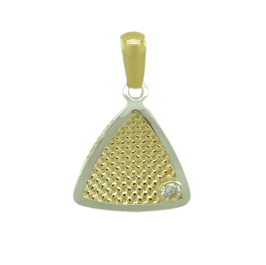 [4269/C] 12MM TWO TONE TRIANGLE PENDANT.