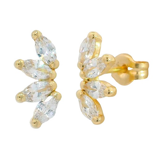 [5883] EAR CLIMBERS WITH 4x2MM CZ.11x5MM.