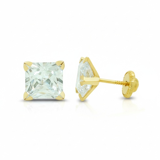 [6159] PENDIENTES BECKHAM CARRÉ DE 4X4MM.