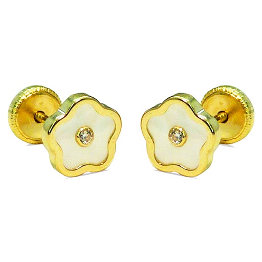 [3382] 6'5MM MOTHER OF PEARL STUD EARRINGS.SCREW BACK.