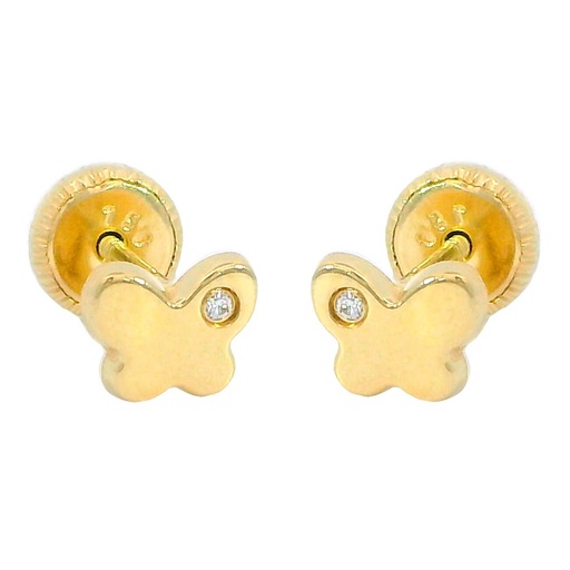 [B4670] PENDIENTES MARIPOSA 6MM BRILLANTES 0.04 CT TW