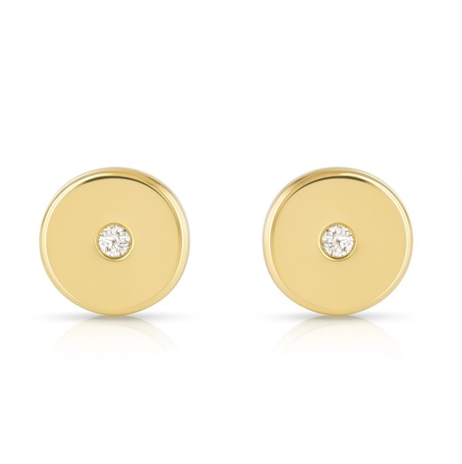 [3370] 5'5MM ROUND STUD EARRINGS WITH CZ.SCREW BACK.