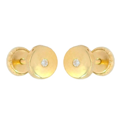 [2517] ROUND STUD EARRINGS WITH 1.3MM DIAMONDS.