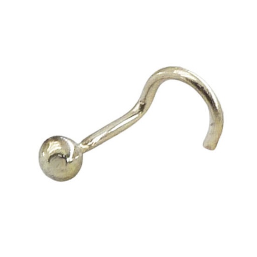[1095B] 2MM BALL WHITE GOLD NOSE PIERCING.