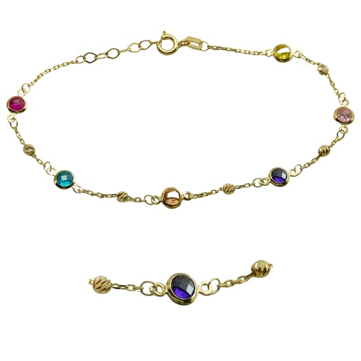 [5112] COLORED CZ BEZELS BRACELET.