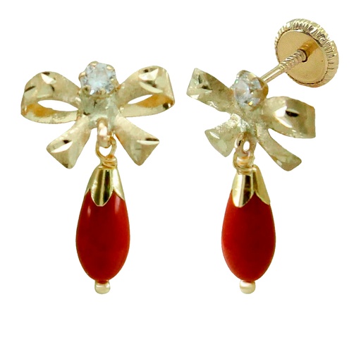 [6047C] 10MM SCREW BACK EARRINGS.RIBBON AND CORAL REEF COLOR