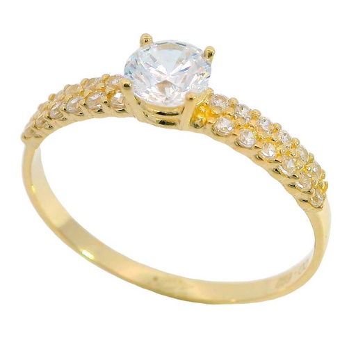 [5861] GOLD RING WITH CZ.