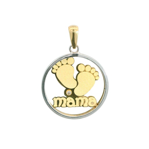 [4465] COLGANTE MAMA HUELLAS 17 MM