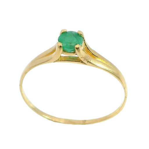 [2943E] 4MM ROUND EMERALD SOLITAIRE RING.