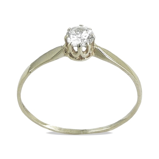 [3225B] WHITE GOLD CZ SOLITAIRE RING.