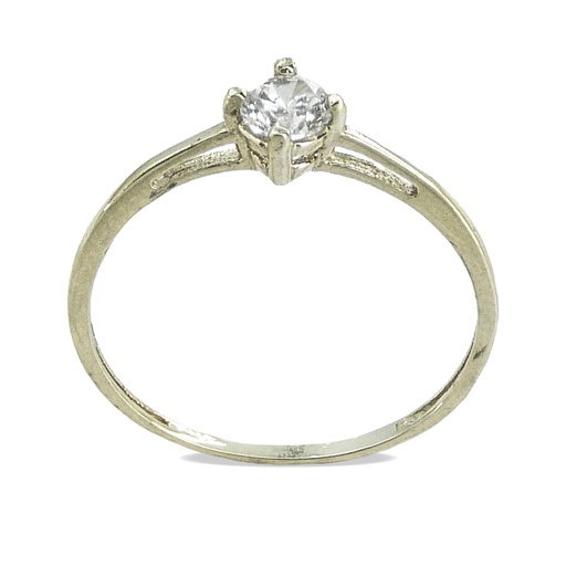 [2941B] WHITE GOLD CZ SOLIATIRE RING.