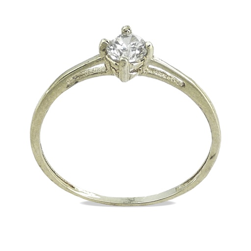 [2941B] WHITE GOLD CZ SOLITAIRE RING.