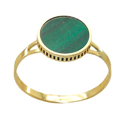 [5382/S] 9MM ROUND MALACHITE RING.