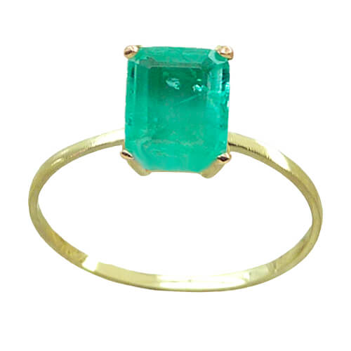 [5468/SE] 8x6MM EMERALD COLOR QUARTZ RING.